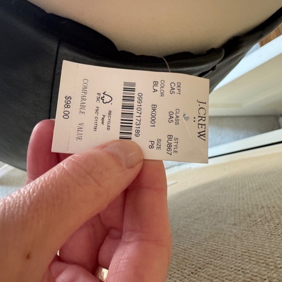 J Crew NWT faux Leather Black Pencil Skirt - Sz 8P - Picture 5 of 8